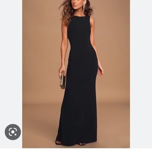 Lulu’s High Neck Sleeveless Full Length Mermaid Dress - Black Size S,M,L